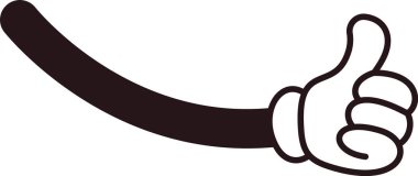 Baş parmak jesti retro komik el