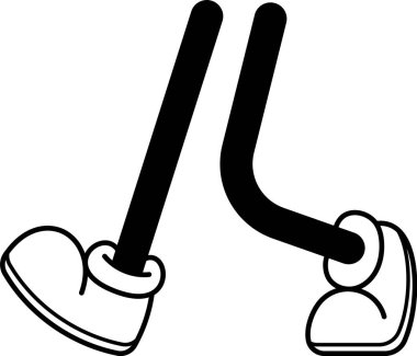 Komik çizgili bacaklar yürüyor