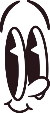 Sevimli komik karikatür yüz.