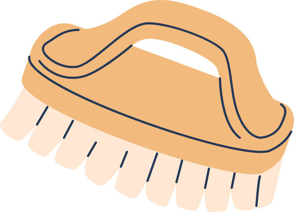 Cleaning brush with wooden handle