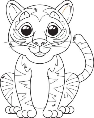 Tatlı kaplan vahşi hayvan siyah-beyaz