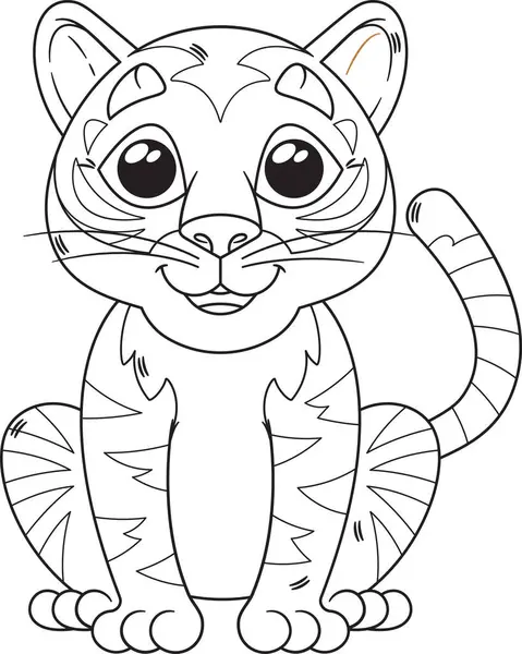 Tatlı kaplan vahşi hayvan siyah-beyaz