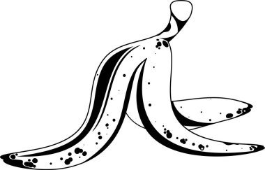 Muz meyvesinin kabuğu siyah-beyaz