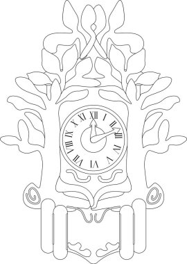 Dekoratif antik saat siyah-beyaz