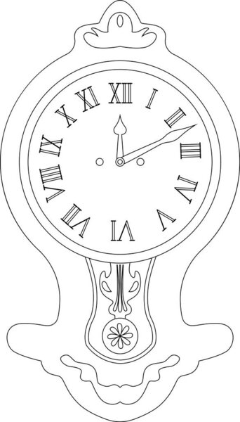 Антикварные часы с маятником черно-белого цвета