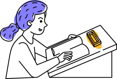 Kız öğrenci derste okuyor.