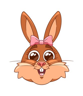 Komik tavşan kafalı çizgi film karakteri.