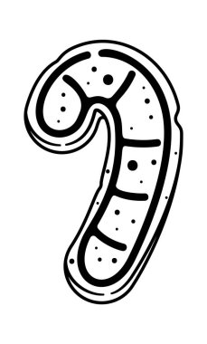 Şeker kamışı siyah-beyaz zencefilli kek boyama şablonu