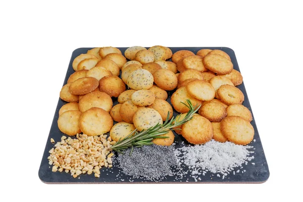 Çevrimiçi restoran menüsü 2 için beyaz arkaplan üzerine kurabiye seti