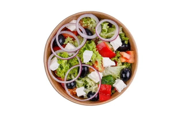白い背景のオンラインレストランメニューのためのギリシャのサラダ3 — ストック写真