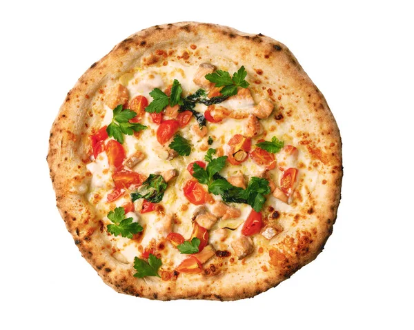 Restoran menüsü için beyaz zemin üzerinde pizza zanaat