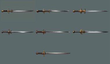 Ortaçağ şövalye kılıçlarının gerçekçi bir tasviri