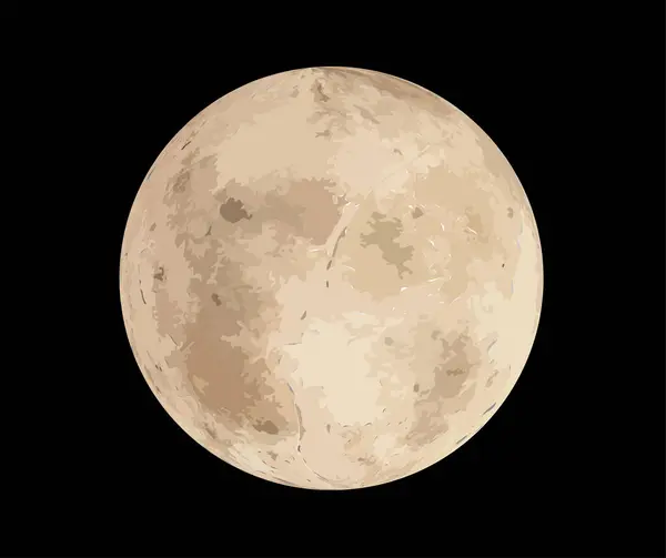 Derin uzayda çöl yüzeyi manzaralı gezegen ya da ay, karanlık gökyüzü arka planında izole edilmiş bilim kurgu 3D küre gerçekçi vektör çizimi