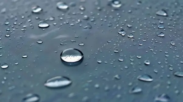 Arkaplan yüzeyine yansıyan gerçekçi şeffaf su damlalarının vektör çizimi