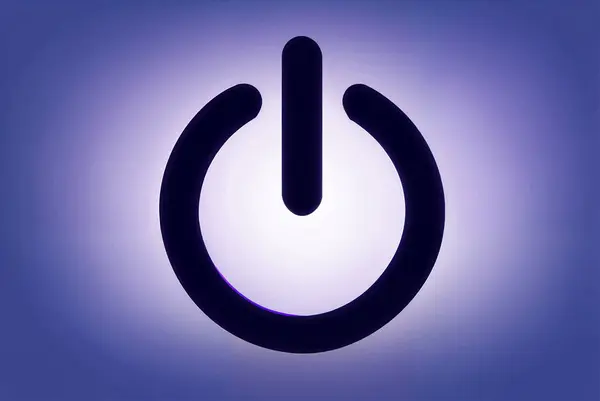 Güç simgesi, güç düğmesi simgesi, güç sembolü, mavi, sanatsal, parlak gradyan beyaz ve mavi arkaplan, vektör illüstrasyonu