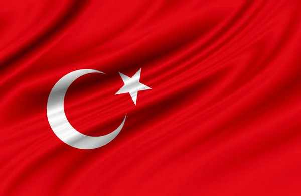 作为爱国主义象征的土耳其波浪形现实主义旗帜 — 图库照片