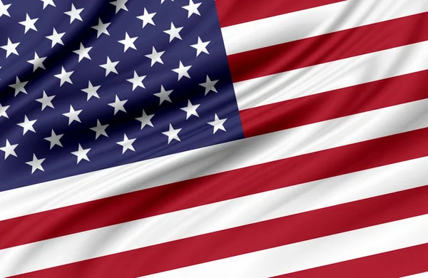 美丽地摇曳着的星星和条纹的美国国旗 — 图库照片#