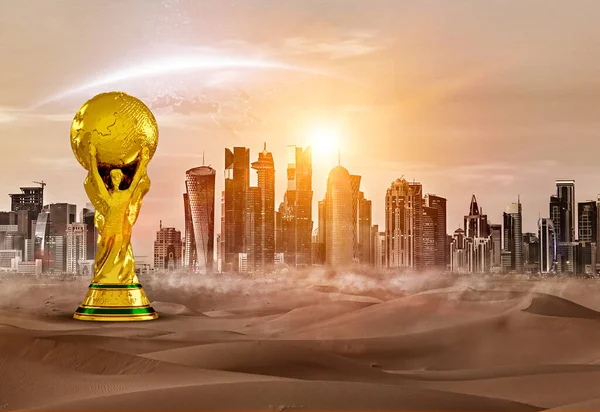 Doha Qatar View City Doha Qatar World Cup Celebration Winning — Stock Photo, Image