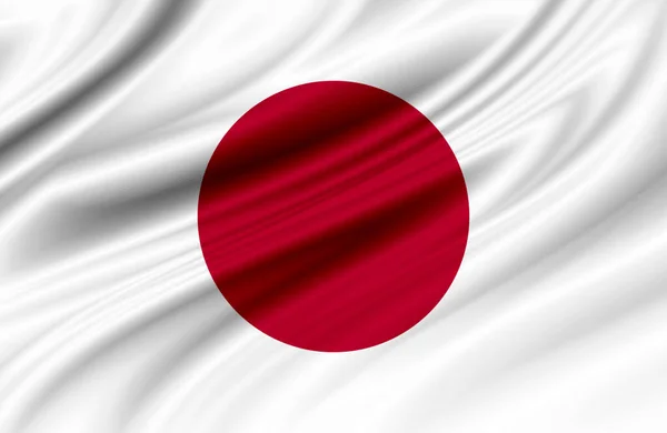 Японский Флаг Текстурой Ткани Иллюстрация — стоковое фото