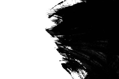 Siyah ve beyaz fırça deseni arka plan. Soyut fırça darbesi arka plan, düz şekiller. Beton bir duvarda.