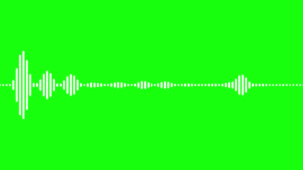 Ljudvåg Eller Frekvens Digital Animation Effekt Rörelse Grön Skärm Bakgrund — Stockvideo