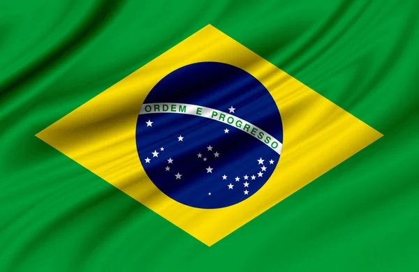 Bandeira Brasil Imagem Rgb Belo Símbolo Bandeira País Seda Textura — Fotografia de Stock