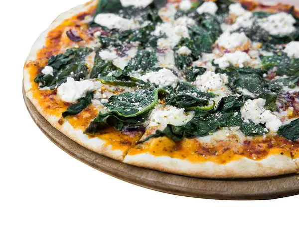 Klasik pepperonili lezzetli pizza beyaz arka planda izole edilmiş. Lezzetli biberli pizza, mozzarella peyniri.