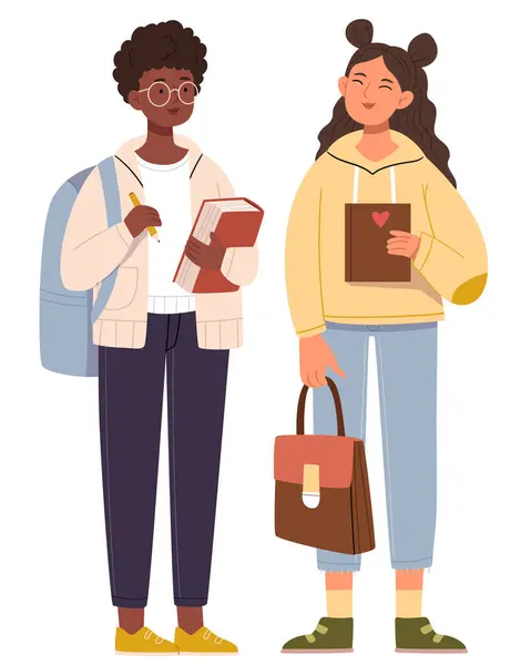 İki karakterden oluşan bir grup, stil sahibi genç arkadaşlar bir arada. Üniversite arkadaşı, öğrenciler, sınıf arkadaşları, arkadaşlar..