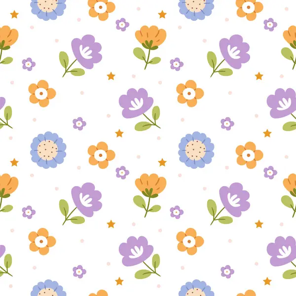 Bahar otlağıyla kusursuz desen, çeşitli kır çiçekleri. Narin çiçek deseni, çiçek çiçekli romantik botanik arka plan, diğer çiçekler, açık pembe arkaplanda yapraklar..