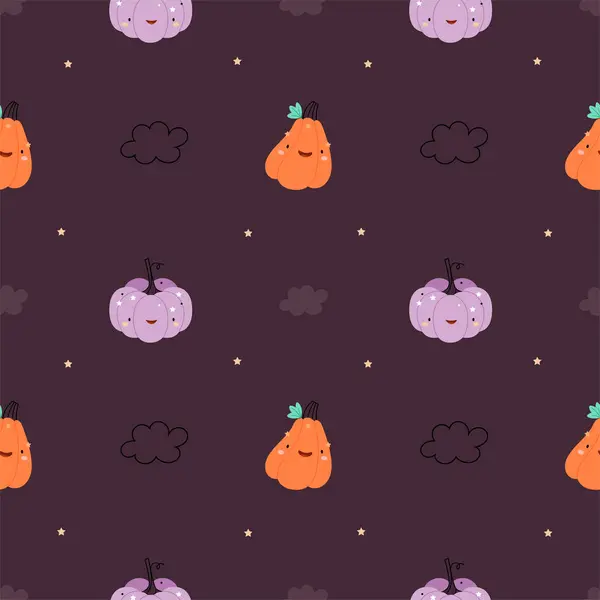 Beyaz arka planda kusursuz komik balkabağı deseni. Cadılar Bayramı konsepti Balkabağı fenerleri. Paket kağıdı, tekstil tasarımı.