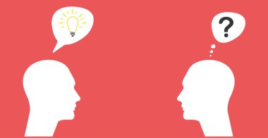 light bulb burning in the bubble of the man who has a new idea.a question mark with no idea.idea,thinking,brain training idea concepts.