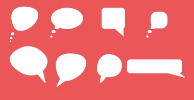speech bubble chat icon collection set.blank white speech bubbles.