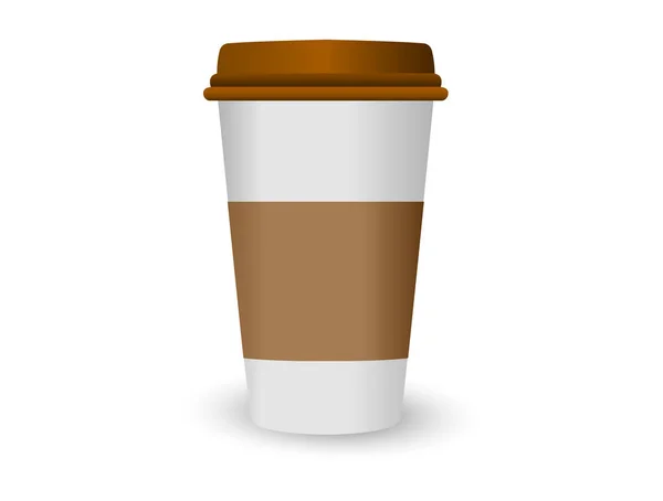 段ボールコーヒーマグカップのベクトル定義 世界のコーヒーの日 — ストックベクタ