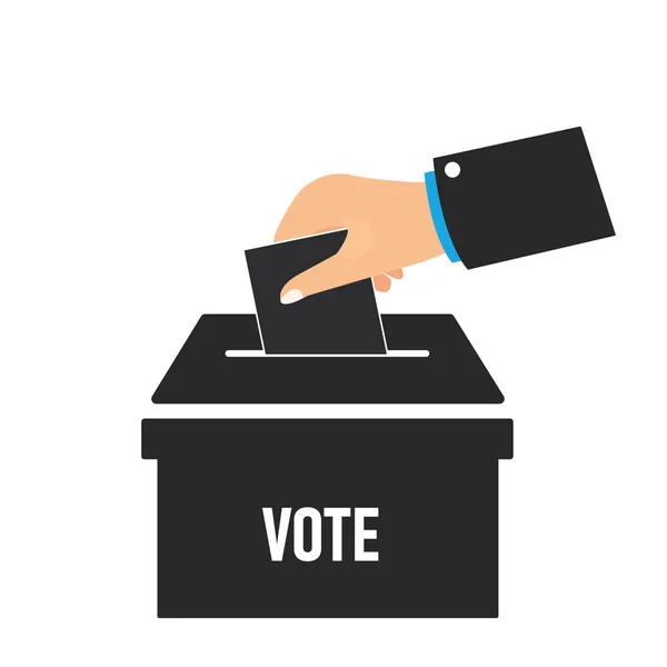 Вручную Помещая Бюллетень Значок Box Vote Template Voting Idea Concept — стоковый вектор