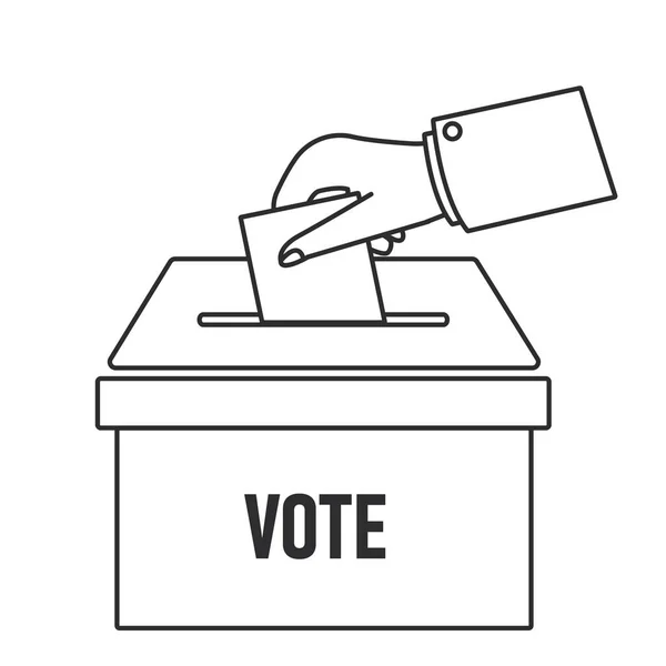 Mano Poner Boleta Box Vote Icono Template Voting Idea Concepto — Archivo Imágenes Vectoriales