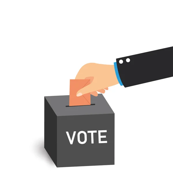 Χέρι Βάζοντας Χαρτί Στην Κάλπη Ψηφοφορία Εκλογή Και Εκλογή Ιδεών — Διανυσματικό Αρχείο