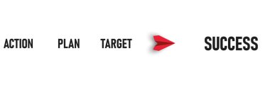 Aksiyon, plan, hedef uçak başarıya uçuyor. 2024 yıllık plan fikri. Stratejik plan, başarı odaklı çalışma fikri.