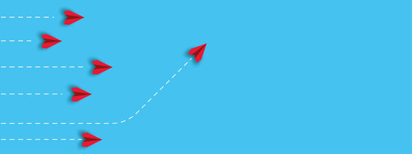 бумажные самолеты. Мышление другое, бизнес-лидер, концепция развития личности. Отслеживание проектов, отслеживание целей, цель выполнения задач, концепция идей.