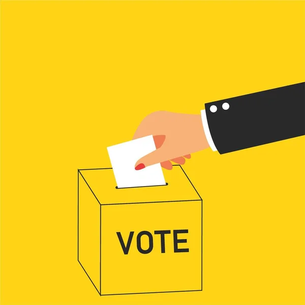 Votación Mano Box Voting — Archivo Imágenes Vectoriales