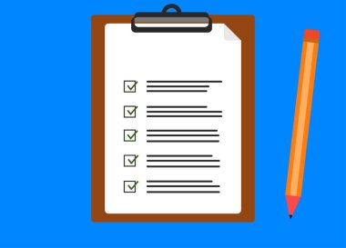 Kontrol listesi çizgisi vektör simgesi. Proje çalışması fikri.