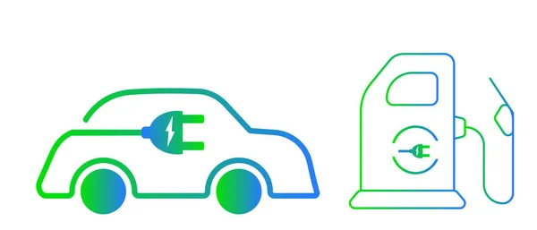 Elektriker Auto Vektor Logo Eco Freundliche Idee Konzept — Stockvektor