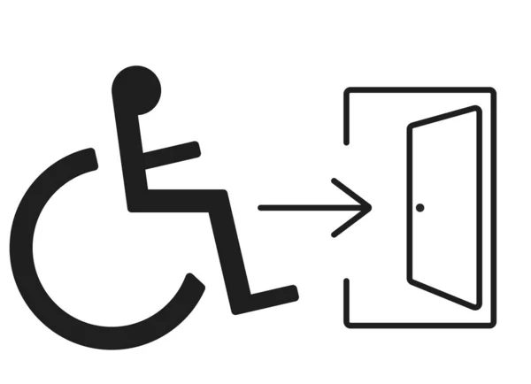 Symbol Wektora Wyjścia Awaryjnego Dla Osób Niepełnosprawnych — Wektor stockowy