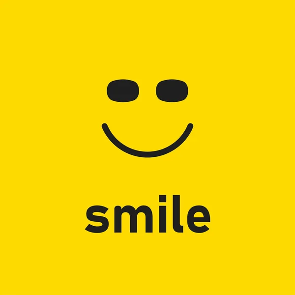 Χαρούμενο Χαμόγελο Πρόσωπο Κίτρινο Φόντο World Χαμόγελο Είναι Ευτυχισμένος Emoji — Διανυσματικό Αρχείο