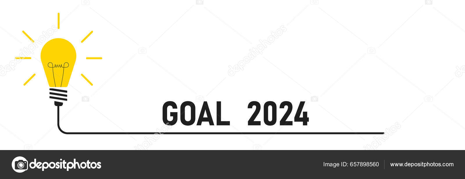 Light Bulb Illuminating 2025 New Year Goal 2025 Annual Plan Stock