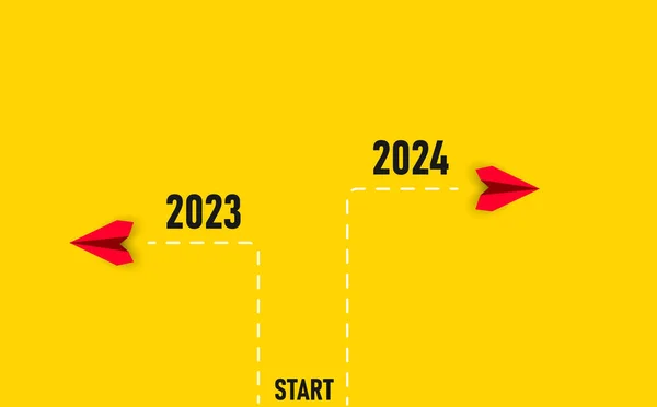 Червоні Літаки Літають Початку 2023 2024 Років Бізнес Творчість Нова — стоковий вектор