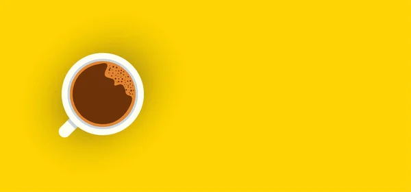 Xícara Café Fundo Amarelo — Vetor de Stock