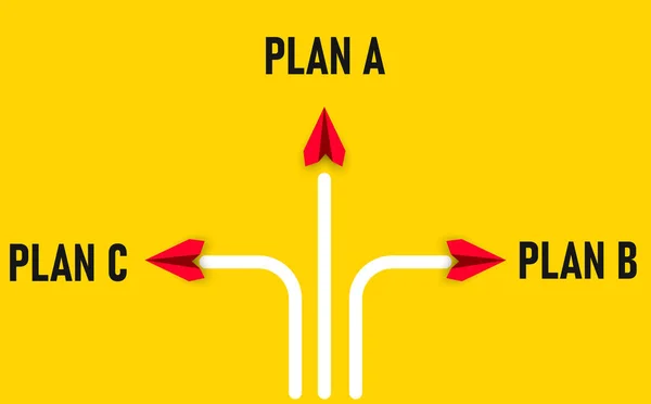Red Planes Plan Plan Plan Concepto Idea Plan Anual Creatividad — Vector de stock