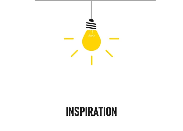 Λάμπα Που Φωτίζει Λέξη Inspiration Rethinking Ιδέα Έννοια — Διανυσματικό Αρχείο