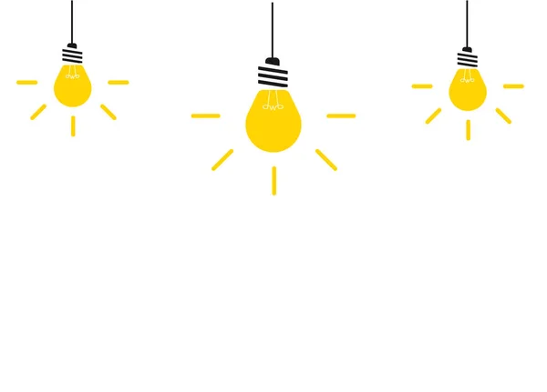 Glühende Glühbirnen Neues Ideenkonzept — Stockvektor