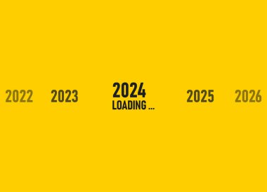 2024 yeni yıl trendi. Yıl 2024, iş eğilimi, 2023 'ten 2024' e değişim, strateji, yatırım, iş planlama konsepti.